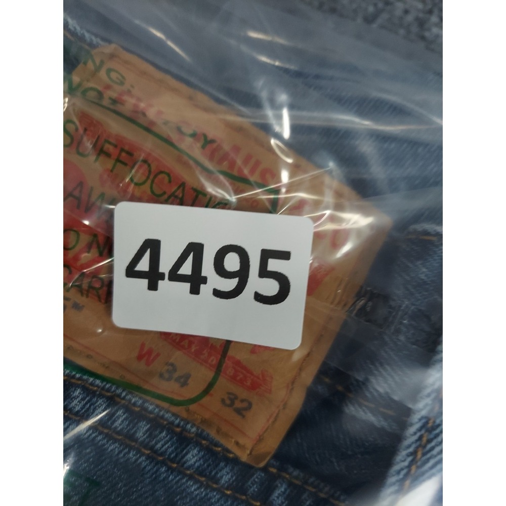 Levis 505 Jeans Mens 34x32‎ Blue Straight Leg medium Wash Cotton Red  Tab - Picture 9 of 9